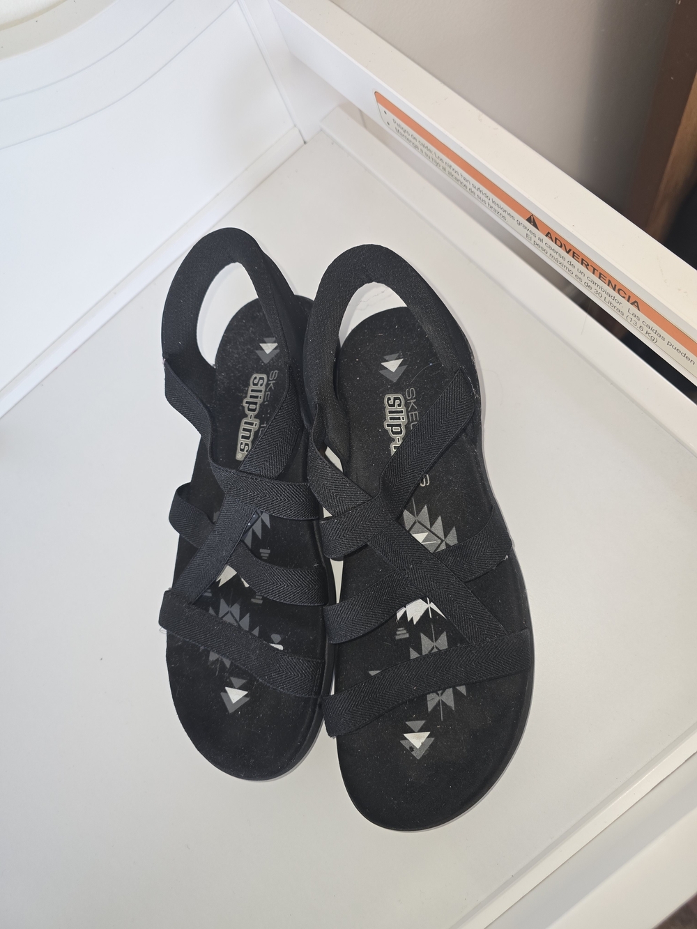 Skechers Black Women's Slip-On Strappy Sandals